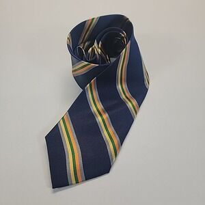 Wilson & Bow Striped Necktie - Blue, Yellow, Green - Business, Casual